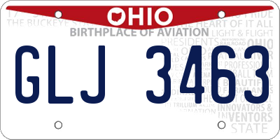 OH license plate GLJ3463