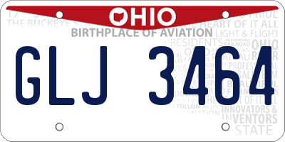 OH license plate GLJ3464