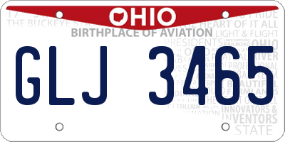 OH license plate GLJ3465