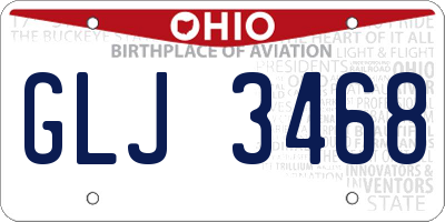 OH license plate GLJ3468