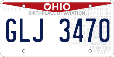 OH license plate GLJ3470
