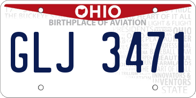 OH license plate GLJ3471