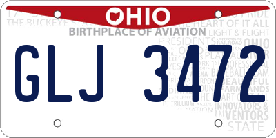 OH license plate GLJ3472