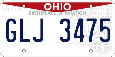 OH license plate GLJ3475