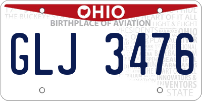 OH license plate GLJ3476