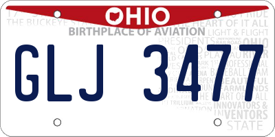 OH license plate GLJ3477
