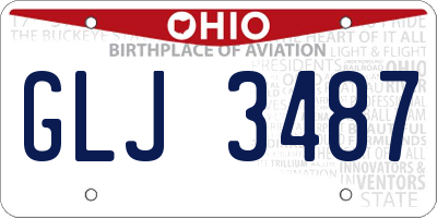 OH license plate GLJ3487