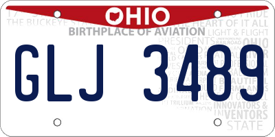 OH license plate GLJ3489