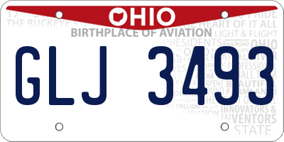 OH license plate GLJ3493