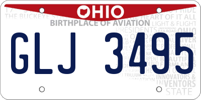 OH license plate GLJ3495