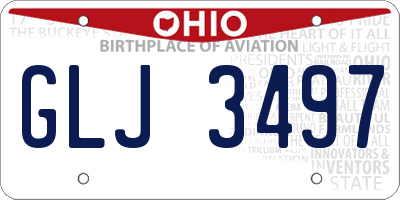 OH license plate GLJ3497