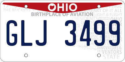OH license plate GLJ3499