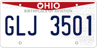 OH license plate GLJ3501