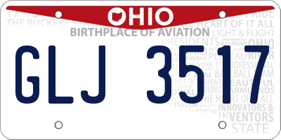 OH license plate GLJ3517