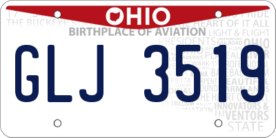 OH license plate GLJ3519