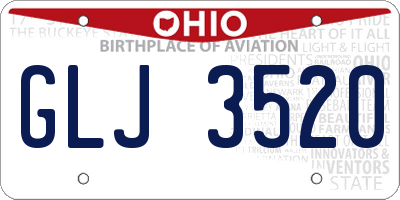 OH license plate GLJ3520