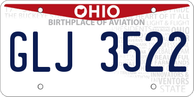 OH license plate GLJ3522