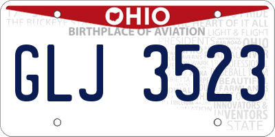 OH license plate GLJ3523