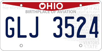 OH license plate GLJ3524