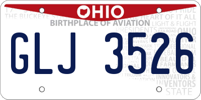OH license plate GLJ3526