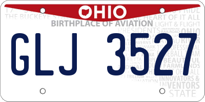 OH license plate GLJ3527
