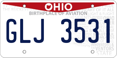 OH license plate GLJ3531