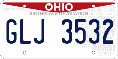 OH license plate GLJ3532