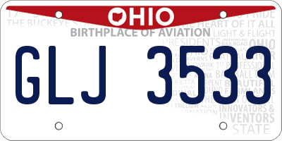 OH license plate GLJ3533