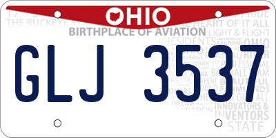 OH license plate GLJ3537