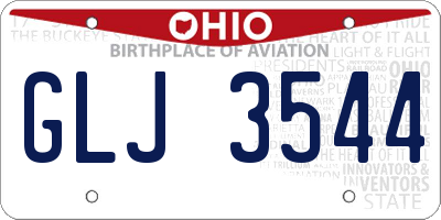 OH license plate GLJ3544