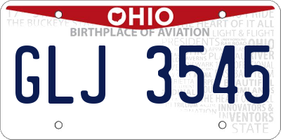 OH license plate GLJ3545