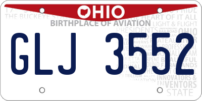 OH license plate GLJ3552