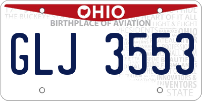 OH license plate GLJ3553