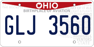 OH license plate GLJ3560
