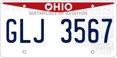 OH license plate GLJ3567