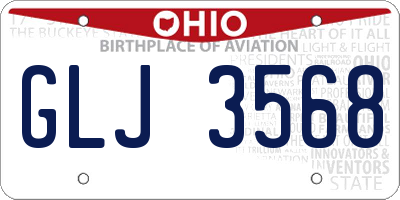 OH license plate GLJ3568