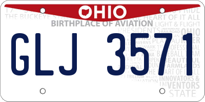 OH license plate GLJ3571