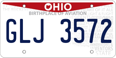 OH license plate GLJ3572