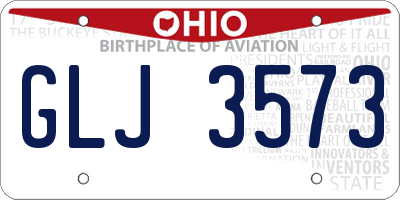 OH license plate GLJ3573