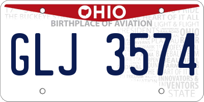 OH license plate GLJ3574