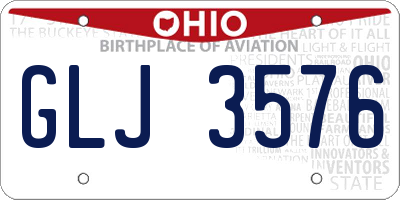 OH license plate GLJ3576
