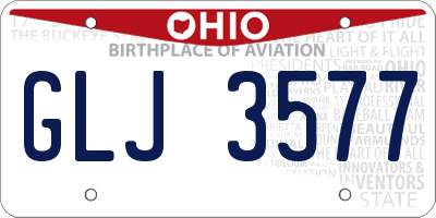 OH license plate GLJ3577
