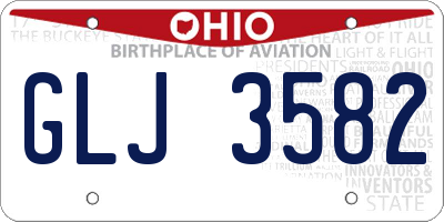 OH license plate GLJ3582