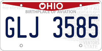 OH license plate GLJ3585