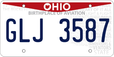 OH license plate GLJ3587