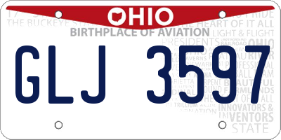 OH license plate GLJ3597