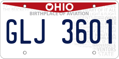 OH license plate GLJ3601