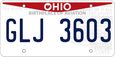 OH license plate GLJ3603