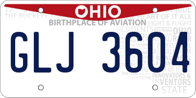 OH license plate GLJ3604