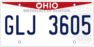 OH license plate GLJ3605